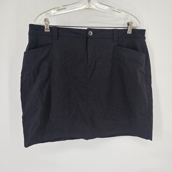 Eddie Bauer Skort Womens 14 Black Active Outdoor Stretch Zip Pockets Golf Hiking - Picture 1 of 13